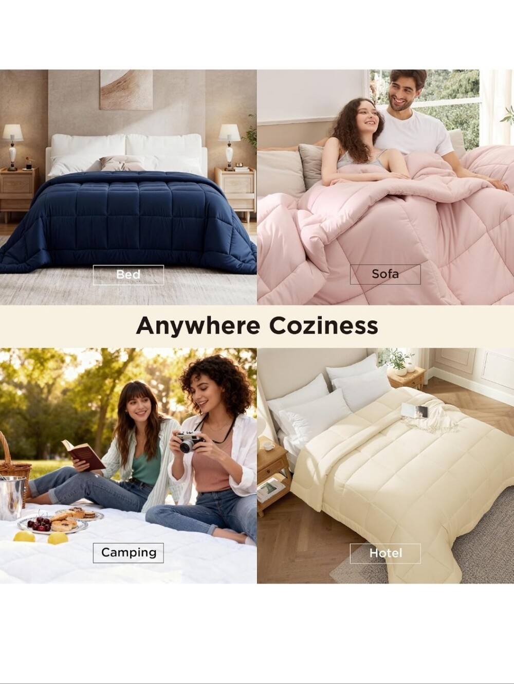 Bedsure Comforter Duvet Insert - Quilted Oversized King  All Season Gentlesoft - Picture 6 of 13